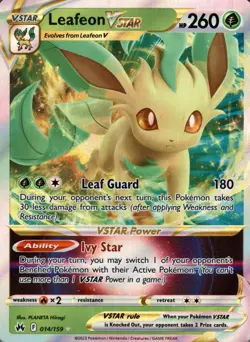 Leafeon VSTAR 014/159 Holo VSTAR Rare Crown Zenith Pokemon Holo Near Mint - Image 1