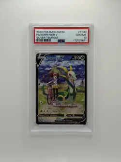 PSA 10 Serperior V TG13 Pokemon Silver Tempest Trainer Gallery Rosa FullArt Card - Image 1