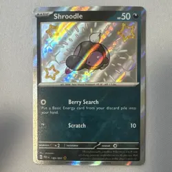 Pokemon TCG Shroodle 189/091 Shiny Rare Holo SV: Paldean Fates English 50 HP - Image 1