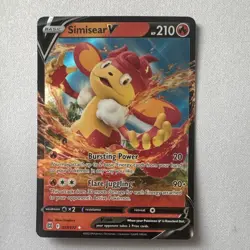Pokemon TCG Simisear V 027/172 Brilliant Stars Holo English 210 HP Ultra Rare - Image 1