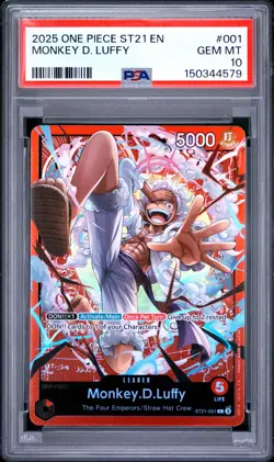 2025 ONE PIECE STARTER DECK ST21-EX GEAR 5 #001 MONKEY D. LUFFY PSA 10 - Image 1