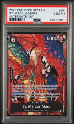 2025 ONE PIECE OP13-CARRYING ON HIS WILL ALTERNATE ART ST. MARCUS MARS PSA 10 - Image 1