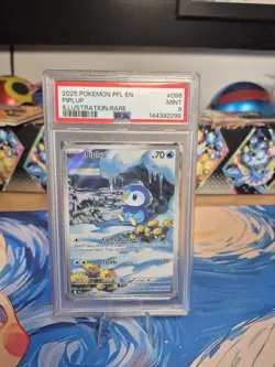 2025 POKEMON PFL EN-PHANTASMAL FLAMES ILLUSTRATION RARE #098 PIPLUP PSA 9 - Image 1