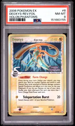 2006 POKEMON EX HOLON PHANTOMS #6/110 DEOXYS DELTA SP REVERSE HOLO STAMPED PSA 8 - Image 1