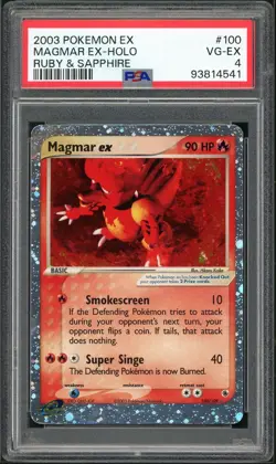 PSA 4 EX Ruby & Sapphire Magmar Ex 100/109 Pokemon Cards 2003🔥 - Image 1