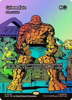 MTG FOIL Beast Within (Grimm Fate) Borderless - Marvel Universe #075 - Image 1