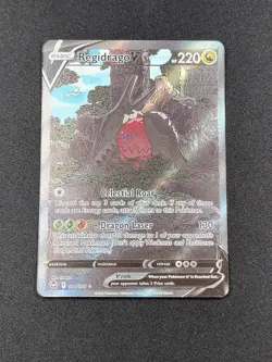 Pokemon TCG Regidrago V 184/195 Rare Silver Tempest Sword & Shield Holo Card - Image 1
