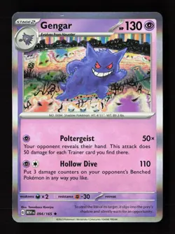 Gengar 094/165 Rare 151 Pokemon Holo Near Mint - Image 1