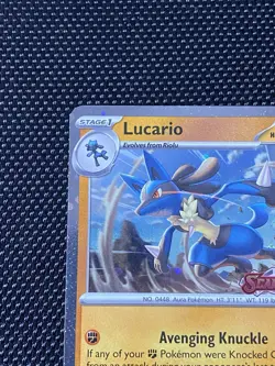 Pokemon TCG Lucario 114/198 Scarlet & Violet Stamped Cosmo Foil NM - Image 2