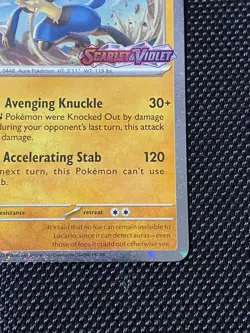 Pokemon TCG Lucario 114/198 Scarlet & Violet Stamped Cosmo Foil NM - Image 4