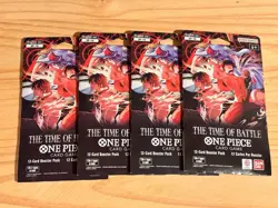 Lot of 4 - One Piece TCG - [OP-16] Sleeved Blister Packs ENGLISH Time Of Battle - Image 1