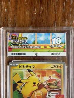 McDonald's Pikachu Promo Card 020/M-p Japanese Pokemon Card Ace 10 Gem Mint - Image 3