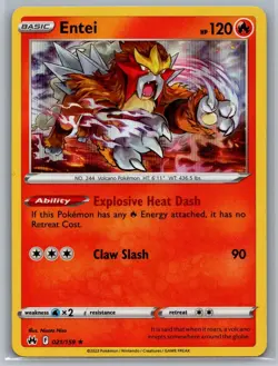 Entei 021/159 Holo Rare Crown Zenith Pokemon Holo Near Mint - Image 1