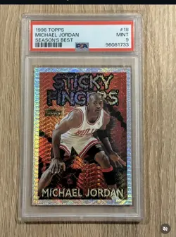 MICHAEL JORDAN 1996 TOPPS SEASON'S BEST STICKY FINGERS #18 PSA 9 CHICAGO BULLS - Image 4