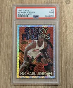 MICHAEL JORDAN 1996 TOPPS SEASON'S BEST STICKY FINGERS #18 PSA 9 CHICAGO BULLS - Image 5