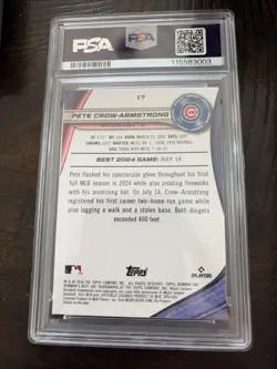 2024 Bowman's Best - Pete Crow-Armstrong #17 Wave Refractor (RC) PSA 10 GEM MT - Image 2