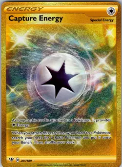 POKEMON TCG DARKNESS ABLAZE CAPTURE ENERGY SECRET RARE 201/189 NEAR MINT - Image 1