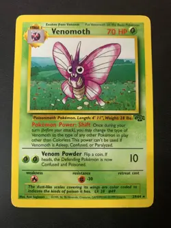 Pokemon TCG Venomoth 29/64 Jungle LP - Image 1