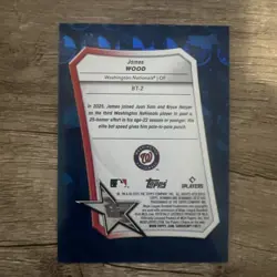 2025 Bowman's Best - Best Tek James Wood #BT-2 Blue /75 (RC) - Image 2