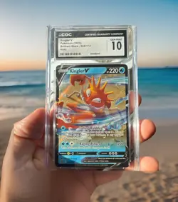 Pokemon TCG Kingler V 028/172 Brilliant Stars Ultra Rare Holo 220 HP CGC 10 - Image 1