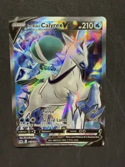 Pokemon TCG Ice Rider Calyrex V 163/198 NM Chilling Reign Ultra Rare Full Art - Image 1