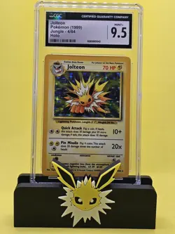 CGC 9.5 MINT+ Jolteon 1999 Jungle 4/64 Holo No Set Symbol Pokemon Card - Image 1