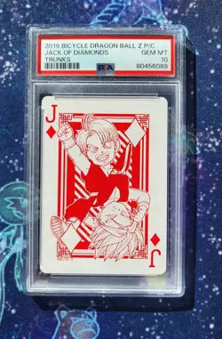 PSA 10 Trunks & SS Trunks Dragon Ball Z Bicycle Poker Playing Cards Jack Of Diam - Image 1