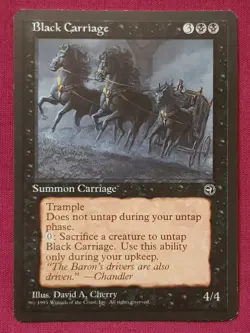 Magic The Gathering HOMELANDS BLACK CARRIAGE black card MTG - Image 1
