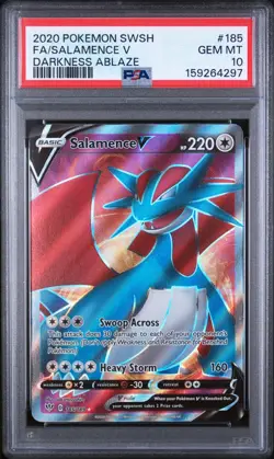 Salamence V 185/189 Darkness Ablaze Pokemon PSA 10 - Image 1