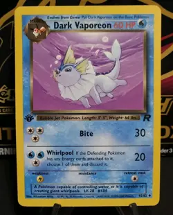 Pokemon Dark Vaporeon #45, Team Rocket 1st Edition, Wizards Of The Coast - Image 1