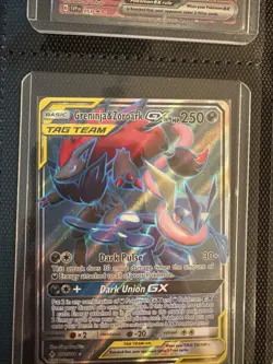 Greninja & Zoroark GX 200/214 SM Unbroken Bonds Holo Full Art English 250HP 2019 - Image 1
