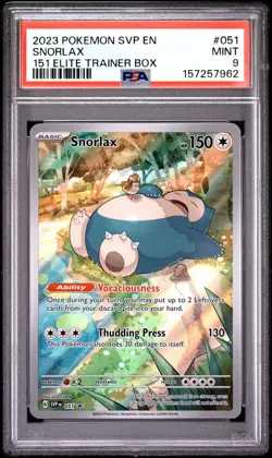 2023 POKEMON SVP EN-SV BLACK STAR PROMO 151 ELITE TRAINER BOX #051 SNORLAX PSA 9 - Image 1