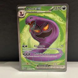Pokemon TCG Arbok ex 185/165 Scarlet & Violet 151 Full Art Ultra Rare Holo Card - Image 1