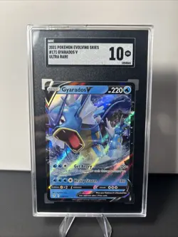 🔥2021 Pokemon Evolving Skies Holo Gyarados V #028/203 (SGC 10 GM) - Image 1