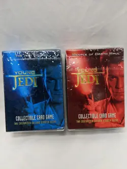 Lot Of (2) Young Jedi Starter Decks The Jedi Council Menace Of Darth Maul - Image 1