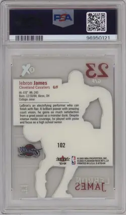 2003 Fleer E-X LeBron James #102 PSA NM-MT 8 - Image 2