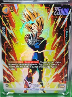 Bandai Dragon Ball Super TCG Vegeta FB03-089 SR Foil Battle Card ENG - Image 1