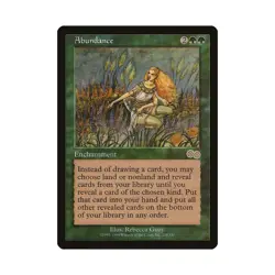 Abundance MTG Urza's Saga Rare LP Lightly Played Single Card - Image 1