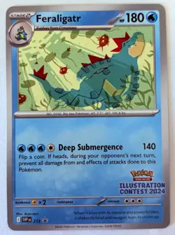 Pokemon Card Feraligatr SVP213 Black Star Promo Illustration Contest 2024 NM - Image 1
