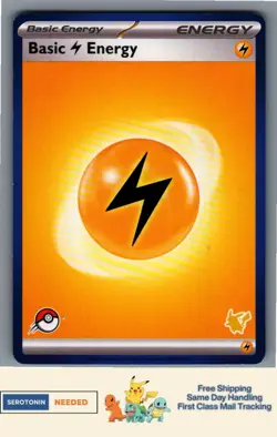 Lightning Energy Blue Border My First Battle Pikachu Stamped Single Card Pokemon - Image 1