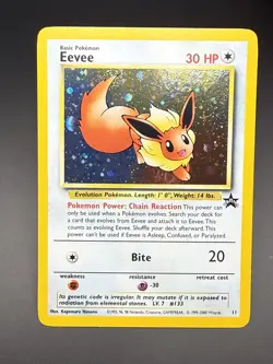 Pokemon Eevee 11/53 Black Star Promo Holo Card WOTC - Image 1