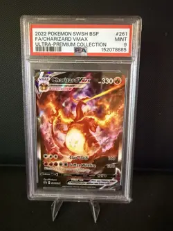 2022 Pokemon PSA 9 Charizard Vmax SWSH#261 Sword & Shield Charizard UPC Promo - Image 1