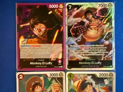 Monkey.D.Luffy One Piece TCG 4-card lot OP04 Super Rare+OP05 Leader+more - PWE - Image 3