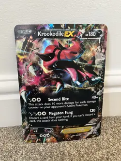 Krookodile EX XY25 Holo Jumbo Black Star Promo Pokemon Card 2015 Oversized - Image 1