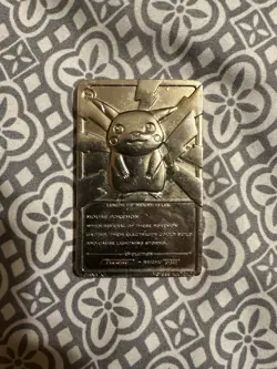 Pikachu Pokemon Card 23k Gold Plated Limited Edition Burger King 1999 Nintendo - Image 2