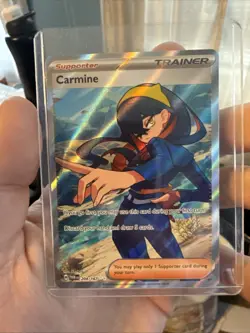 Carmine 204/167 Pokemon TCG Ultra Rare Twilight Masquerade Full Art Trainer Holo - Image 3