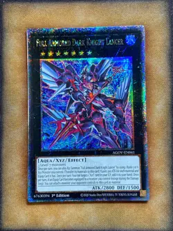 Yugioh Full Armored Dark Knight Lancer AGOV-EN041 Quarter Century Rare 1st Ed NM - Image 1