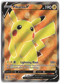 Pikachu V 157/172 Ultra Rare Brilliant Stars Pokemon Holo NM - Image 1