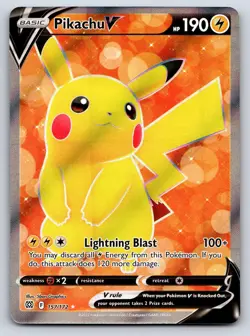 Pikachu V 157/172 Ultra Rare Brilliant Stars Pokemon Near Mint - Image 1