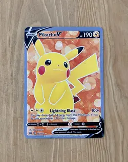 Pokemon Pikachu v Full Art Card 157/172 Swsh09 Brilliant Stars TCG - Image 1